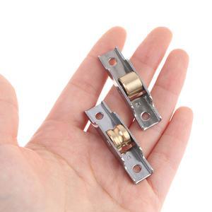 1PC 스테인레스 스틸 풀리 슬라이딩 유리 가구 음소거 상단 도어 트랙 하단 러너 롤러