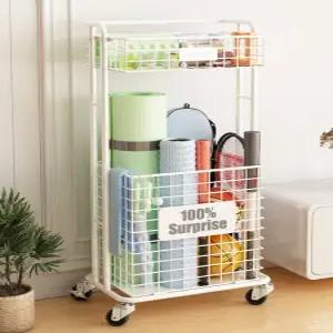 운동기구 정리함 요가매트 보관함 이동식 폼롤러 정리대