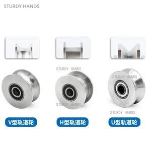 1PCS 스테인레스 스틸 트랙 와이어 로프 슬라이딩 풀리 조용한 방향 유형 그루브 베어링 도어 롤러