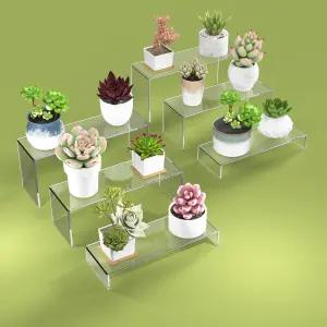 SOVQUEST 6 PC 라이저 디스플레이 스탠드 3 티어 데스크톱 아크릴 선반 케이크 디저트 홀더 제품 컬렉션