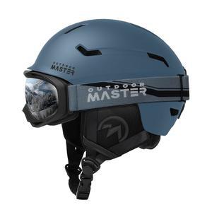 OutdoorMaster 스키 헬멧 세트 성인용 폼 고글 있는 쉘 PC EPS - 스노보드 보호 내구성 포함