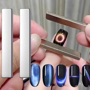 6x0.8CM 초강력 자석 스트립 3D 고양이 눈 그림 자기 프렌치 라인 네일 아트 용 다기능 막대 스틱