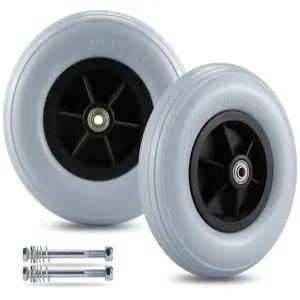 전기/파워 휠체어용 8인치 x 2인치(200x50) 캐스터 휠 쌍 - 솔리드 타이어 교체 휠(8인치 회색)