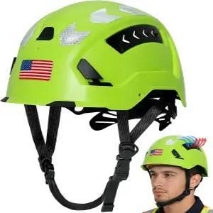 Aolamegs 하드햇 건설 OSHA 승인 듀얼 바이저 안전 헬멧과 턱 스트랩 통풍 하드햇과 선글라스 아보리스트