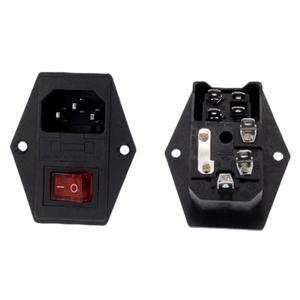 전원 로커 스위치 IEC 3 핀 320 C14 입구 소켓 커넥터 플러그 10A 250V