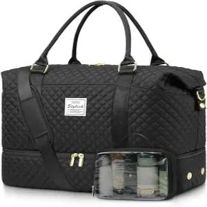 여성 위켄더 여행용 더플백 신발칸이 있는 더플 오버나이트 백 대형 캐리어 토트백 화장실 가방 주말 요가