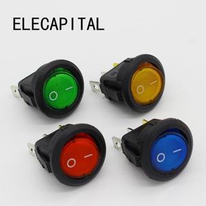 4Pcs 자동차 220V 라운드 로커 도트 보트 LED 라이트 토글 스위치 SPST ON/OFF 최고  전기 제어