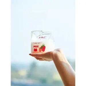 바나나우유컵 업소용 과일 딸기우유 홈카페 소품 투명