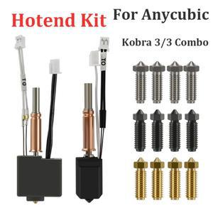 Anycubic Kobra 3 콤보 핫엔드 노즐 서미스터 히팅 튜브 24v 50w 히터 블록 교체 액세서리용