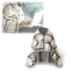 휴대용 극세사 입는이불 똑딱이 망토 어깨 무릎담요-WD44162