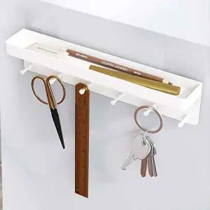 다용도 선반 심플 현관 열쇠걸이 화이트-WD4403A
