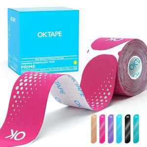 [미국배송] OK 테이프 합성 운동학 프리컷 스트립 관절 및 근육 지지용 방수 테이프 반사 내구성 2인치 16.4피트 롤 20PCS | 핑크