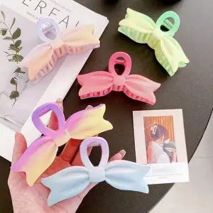 [에이치플러스몰]여성 3컬러 헤어핀 파스텔톤 그라데이션 리본 집게핀