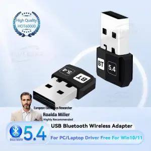 새로운 업그레이드 미니 USB Bluetooth5.4 어댑터 동글 Win10/11 용 PC/노트북 드라이버 무선