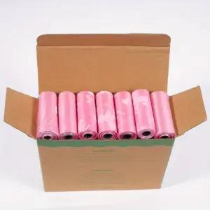 120개의 매우 두꺼운 누출 방지 똥 봉투 - 생기 넘치는 핑크 퍼플 디자인 개를 위한 고품질 폴리에틸렌