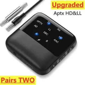 블루투스 송수신기 BT 5.2 Aptx HD LL 저지연 RCA 3.5mm 잭 AUX 무선 오디오 어댑터 핸즈프리 통화 TV PC용