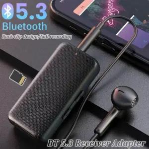 Bluetooth 5.3 차량용 수신기 어댑터 통화 3.5mm AUX 잭 오디오 무손실 음악 핸즈프리 지원 TF 카드