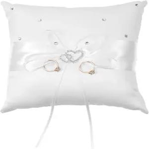 젤슬루테 링 베어러 베개 흰색 6인치 x 웨딩 홀더 결혼식 파티 장식 제안식용 레이스 보우 쿠션