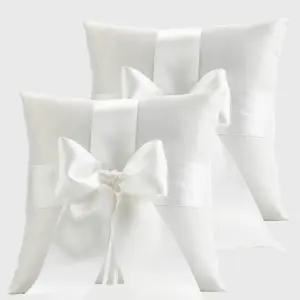 QIRMIZI 2팩 보리 웨딩 링 베개 - 아름다운 예식을 위한 빅 보우 베어러 홀더의 간단한 컬렉션