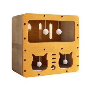 편자 공 가구 보호 기능이 있는 고양이 스크래쳐 하우스 실내 휴식을 위한 스크래치 패드가 박스