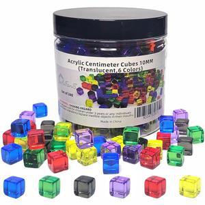 AIFANS 240개 포함 휴대용 장난감 분류 활동 수학 게임 반투명 개발 플라스틱 6가지 색상 초기 큐브 상자 센티미터 카운팅