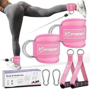 [미국배송] 케이블 기계 여성용 핏비스트 발목 스트랩 스트랩 세트 - 글루트 킥백 및 체육관 손잡이 저항 밴드용 부티 운동 다리 확장 엉덩이 보호대