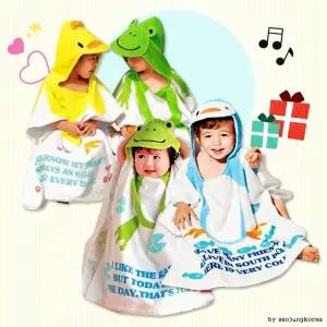 유아 수영장 망토형 후드타올 어린이 캐릭터