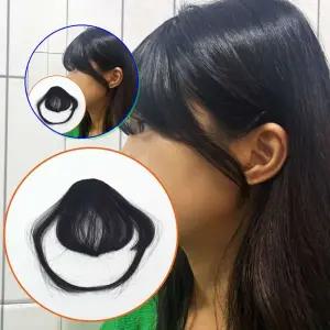 쌍문상회 블랙 앞머리 자연스러운 뱅헤어 연출용 일 부분가발