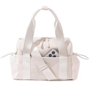 [미국배송] 여성용 뷰코스드 스몰 짐백 젖은 수납공간이 있는 미니 크로스바디 짐 더플백 운동 댄스 스포츠 여행용 짐 토트백(미니베이지)