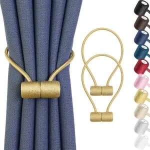 리먼키아 마그네틱 커튼 타이백 2팩 홀더 야외 윈도우 처리 홀드백 강력한 자석으로 홈 침실 사무실 장식용