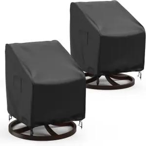 브로시다 스위블 파티오 의자 커버 방수 야외 흔들의자 2팩 잔디 가구 헤비 듀티 라운지 30인치 W×34인치