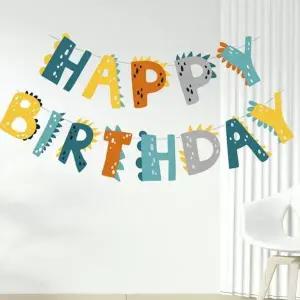 [에이치플러스몰]공룡 생일 가랜드 생일파티 장식 배너 아이 아동 생일상 꾸미기