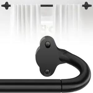 랩어라운드 암막 커튼봉 30-45인치(2.5-3.75피트) 5/8인치 조절 가능한 곡면 창문봉 침실 창문용 모던 싱글