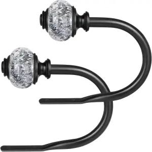 커튼 홀드백 2팩 USFOOK 블랙 장식 창 드레이퍼 타이백(2팩/1쌍) 반투명 마감재가 있는 벽용 타이백