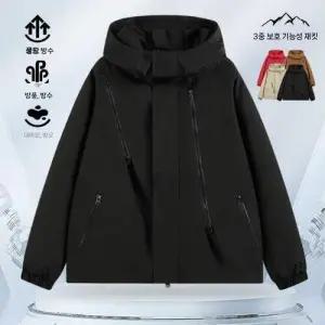 록쉬블몰 봄 가을 캐주얼 남자 바람막이 점퍼 커플 코트 후드 빅사이즈 야상 트렌치 상의 HO3