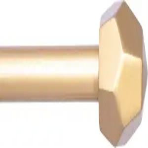 케니 KN55902 리버 지오메트릭 엔드 쁘띠 카페 장식 창문 커튼봉 길이 28-48인치 조절 가능 광택 황동 마감