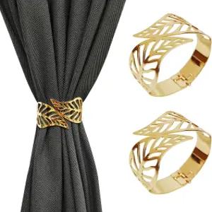 커튼 타이백 홀드백 알루미늄 합금 봄 디자인 골드 타이 드레이프 또는 백 모던 스타일 장식 (2 골드)