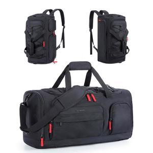 [미국배송] 여성 및 남성용 가방 신발 수납 공간이 있는 스포츠 여행용 더플 백팩 비행기용 방수 휴대용 가방 35L / 블랙