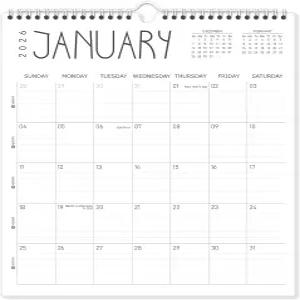 과슬리 월 캘린더 2026-2027 14 x11.5 수직 2026 2026년 1월부터 2027년 6월까지 18개월 책상 플래너 월간