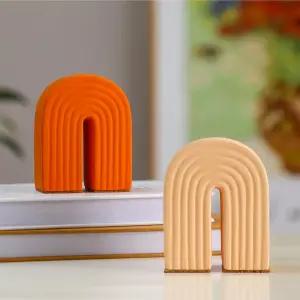 Harloon 2Pcs 콘크리트 북엔드 무거운 보호 아치 장식용 무지개 선반을 다시 학교 선물용 책 스토퍼 홀더로