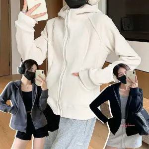 간절기 자켓 캐주얼 플리스 스타일리쉬한 후드 아우터qrs019