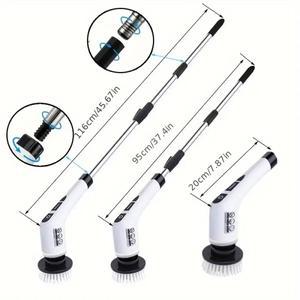 호환 1세트  전기 청소 브러시  무선 회전 스크러버  7개의 헤드조절식 연장 핸들  욕실 가정용 도구