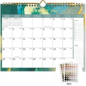 활기찬 포커스 2026 캘린더 - 18 월간 월 2025년 7월 2026년 12월 8.5인치 x 11인치 트윈 와이어 바인딩