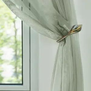 앤티크 황동 커튼 홀드백 칼라 릴리 메탈 타이백 벽걸이 - 및 커튼용 장식 홀더 헤비 듀티 풀백 후크