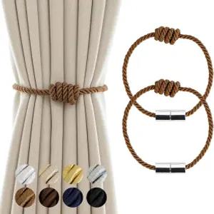 콘투이 커튼 타이백 마그네틱 장식 커튼용 2팩 야외 홀드백 카키