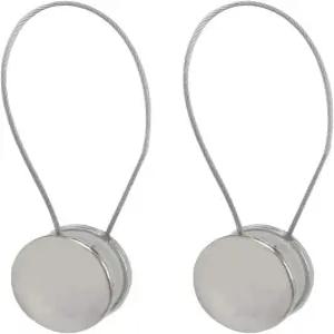 uxcell 2팩 마그네틱 커튼 타이백 12.6인치 홀드백 윈도우 클립 장식용 로프 홀더 실버 톤