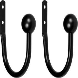 케니 볼 엔드 창문 커튼 홀드백 페어 블랙