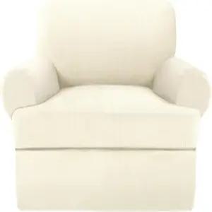 Jcones 2피스 T 쿠션 의자 커버 팔이 달린 슈퍼 스트레치 슬립 거실용 애완동물 강아지 유니버설 미끄럼