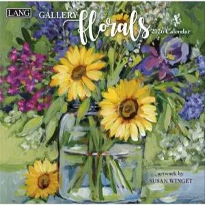 랭 갤러리 플로럴스 2026 월 캘린더 수잔 윙겟 13.4 X 12 스테이플 바인딩이 있는 12개월