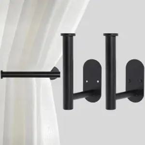 커튼 타이백 후크 벽걸이 홀드백 나사 고정 홀더 풀백 304 스테인리스 스틸 2pcs 블랙